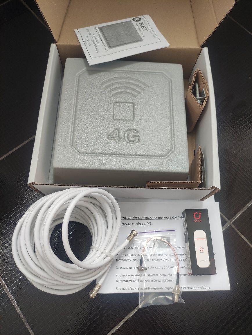 Комплект для 3G/4G інтернету модем Olax u90 + 3g/4g панельна антена