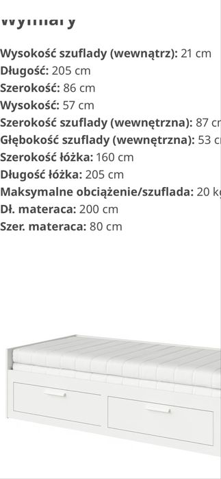 Szafa plus łóżko z 2 materace, Ikea Brimnes