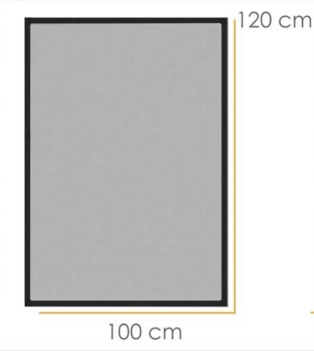 Moskitiera do okien z ramą aluminiową 100x120cm antracyt bez wiercenia