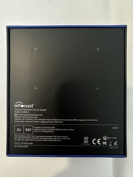 Ottocast Play2Video Pro + pilot BLE 5.0 – bezprzewodowy CarPlay