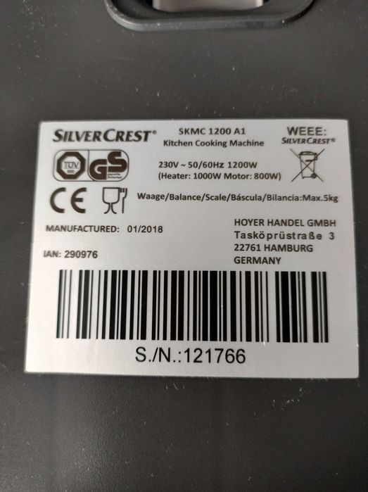 SilverCrest Monsieur Cuisine Connect SKMC 1200 A1 Lidlomix