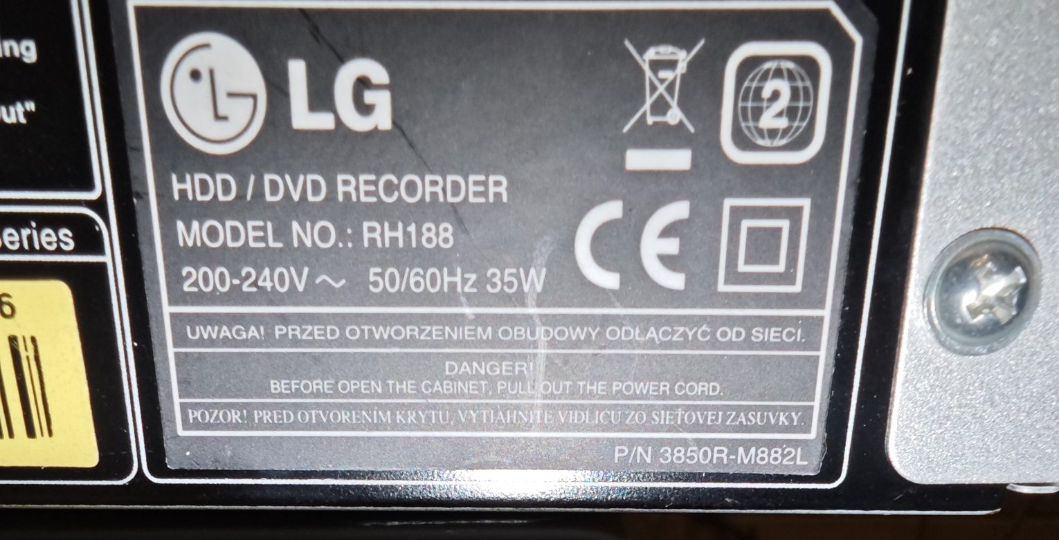 Nagrywarka DVD LG Electronic RH188 z VHS na DvD