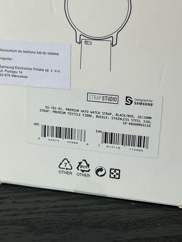 Pasek do smartwatcha Samsung – 20 mm szer. Idealnie pasuje do Gear itd