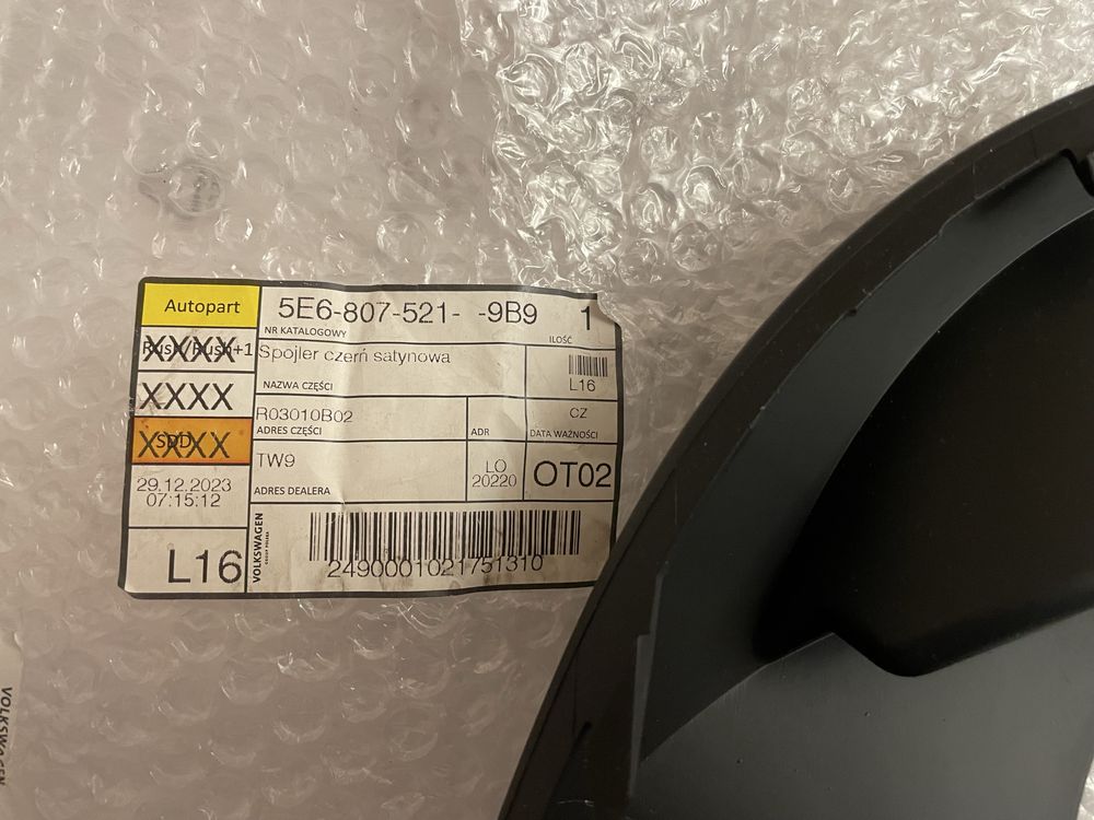 Skoda Octavia IV / spojler dokładka zderzaka tył / ORG