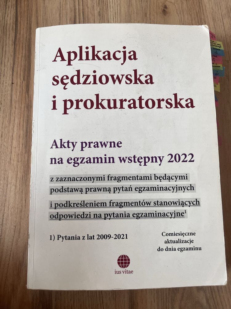 Aplikacja sędziowska i prokuratorska 2022 akty prawne