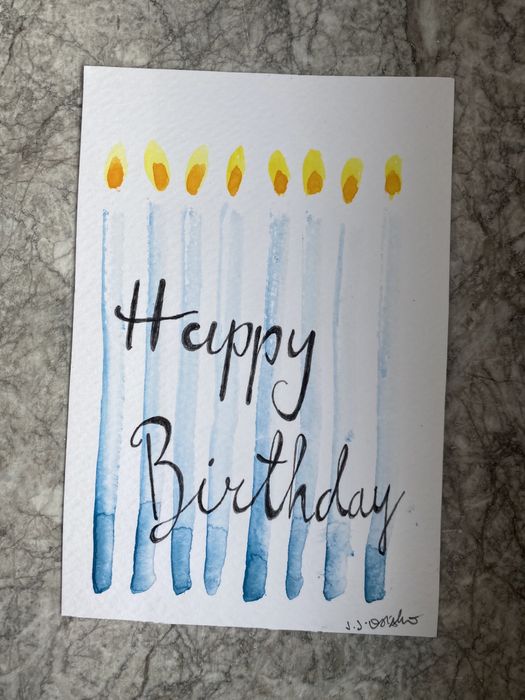 Kartka okolicznościowa urodzinowa świeczki boho happy birthday