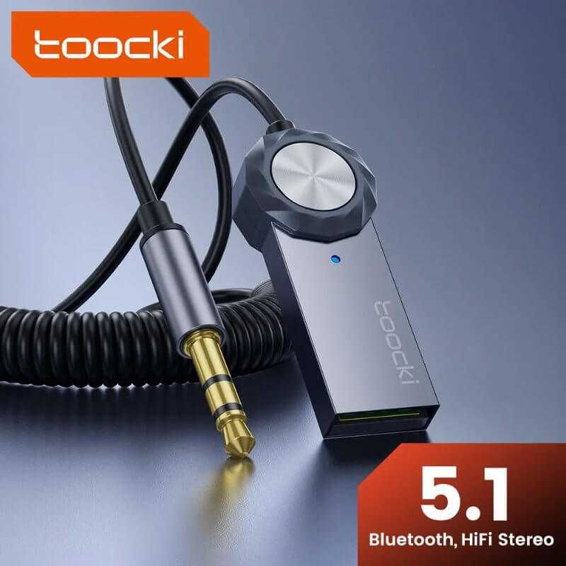 Adapter USB Bluetooth Jack 3,5mm AUX - Samochodowy Kabel BT 5.1 Toocki