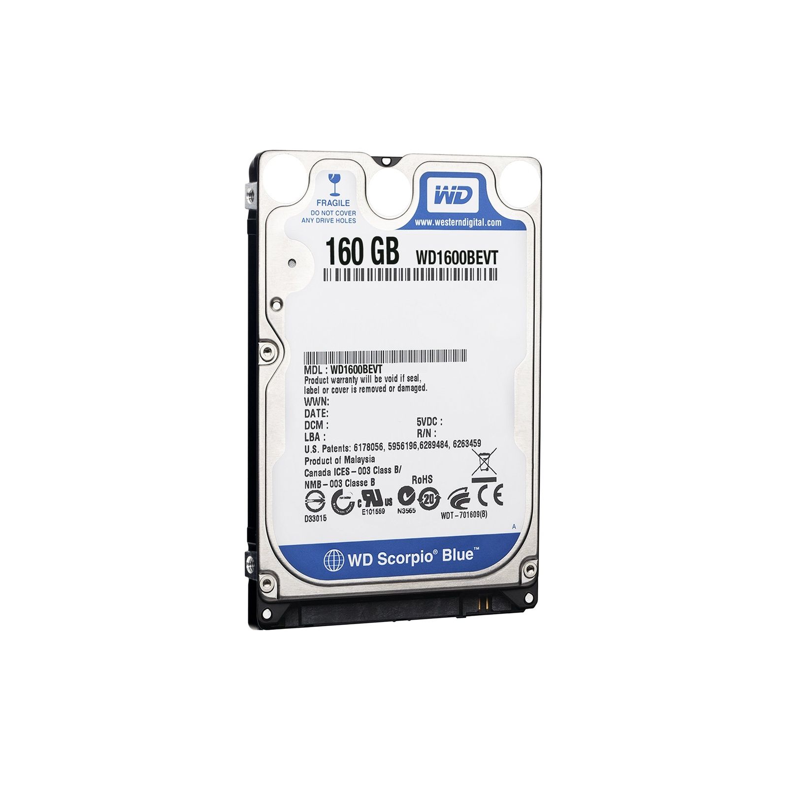 Жесткий диск Western Digital Scorpio Blue 160GB 5400rpm 8MB WD1600BEVT