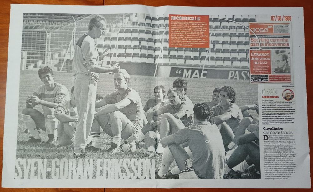 Poster raro  Eriksson 1989 SL Benfica