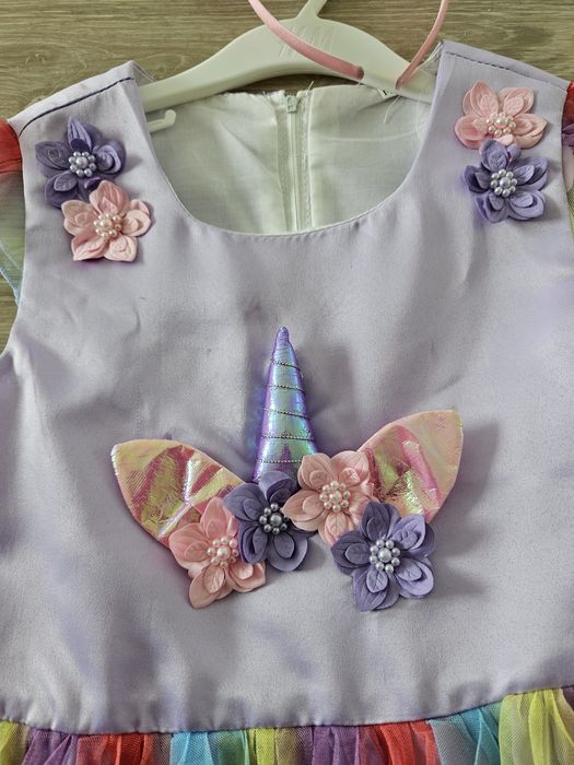 Vestido de carnaval Unicórnio 6-7a