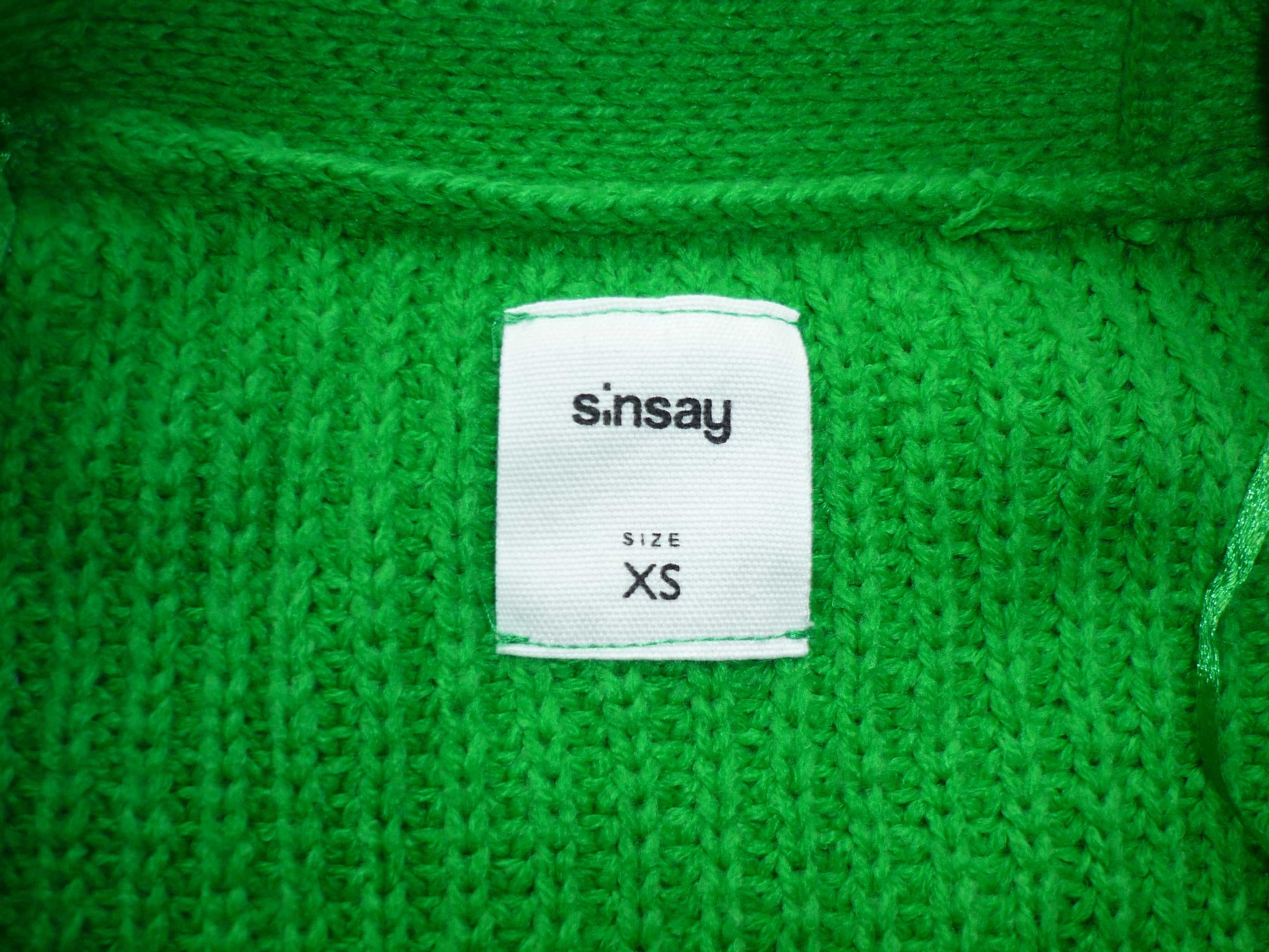 Zielony sweter rozpinany Sinsay roz. XS