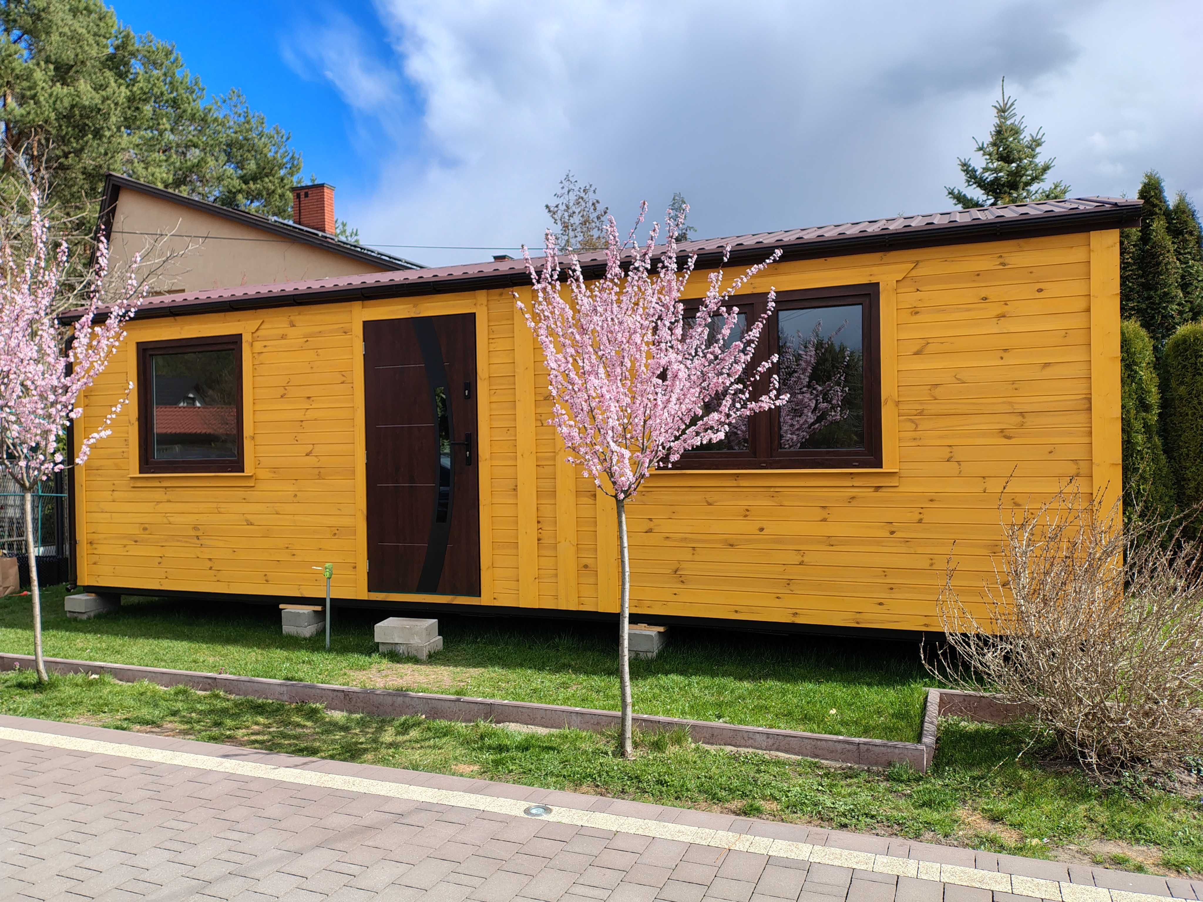 Domek drewniany ocieplony 8x3.2m Bugaj Piekło Golaszka Dąbie Sarnów