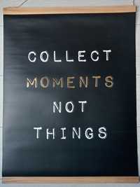 Duży plakat z drewnianą ramką Collect moments not things 65 x 50 cm