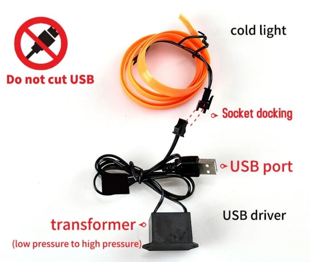 Luz Led interior carros , 3 ou 5 metros