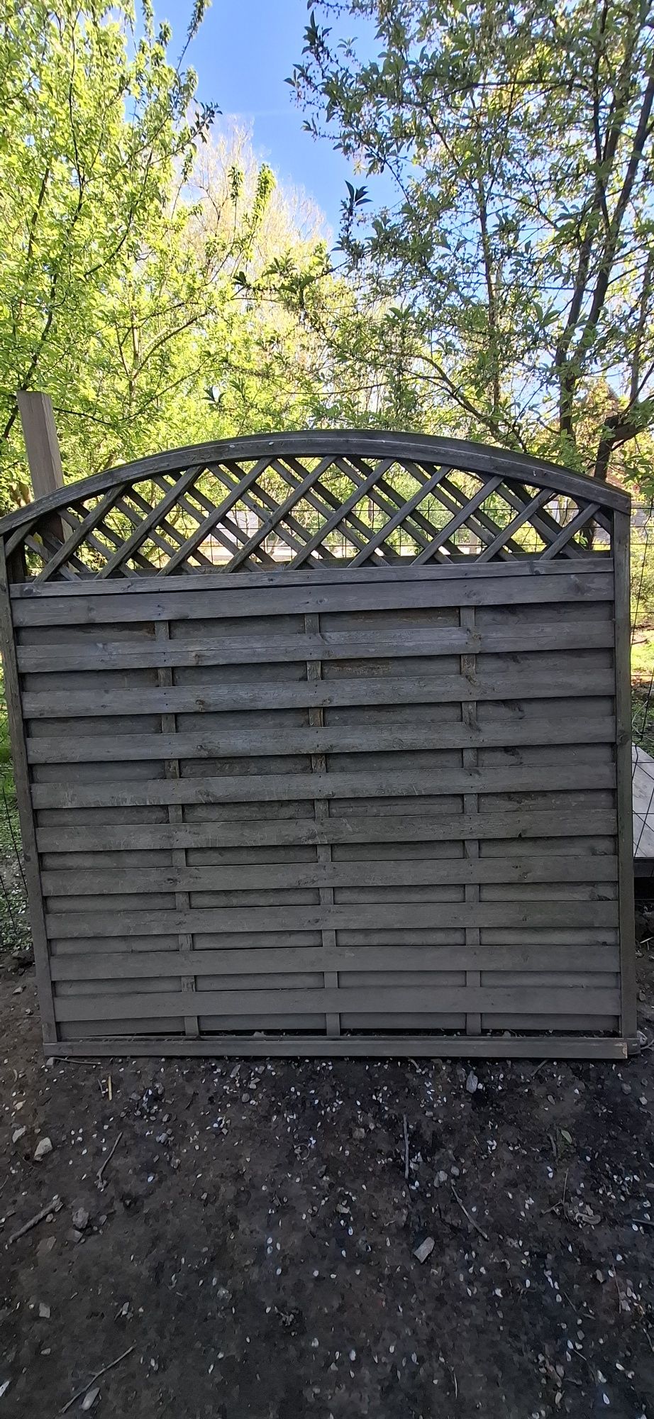 Solidny płot drewniany 180cmx180cm z łukiem