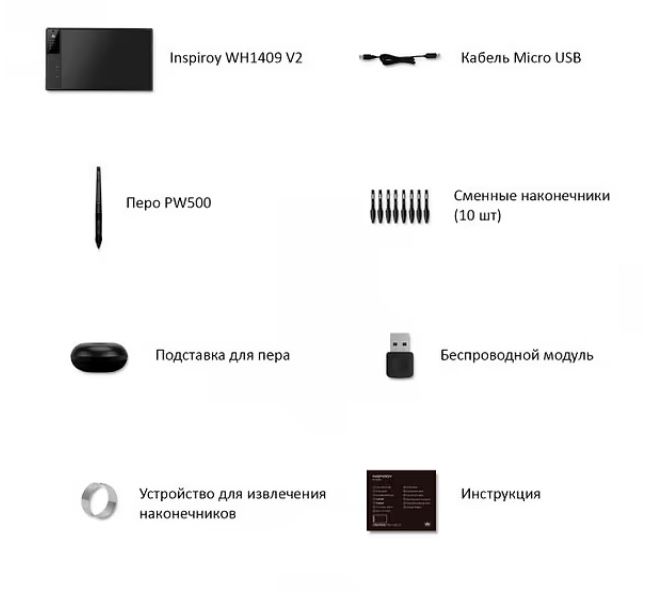 Графічний планшет Huion Inspiroy WH1409 V2