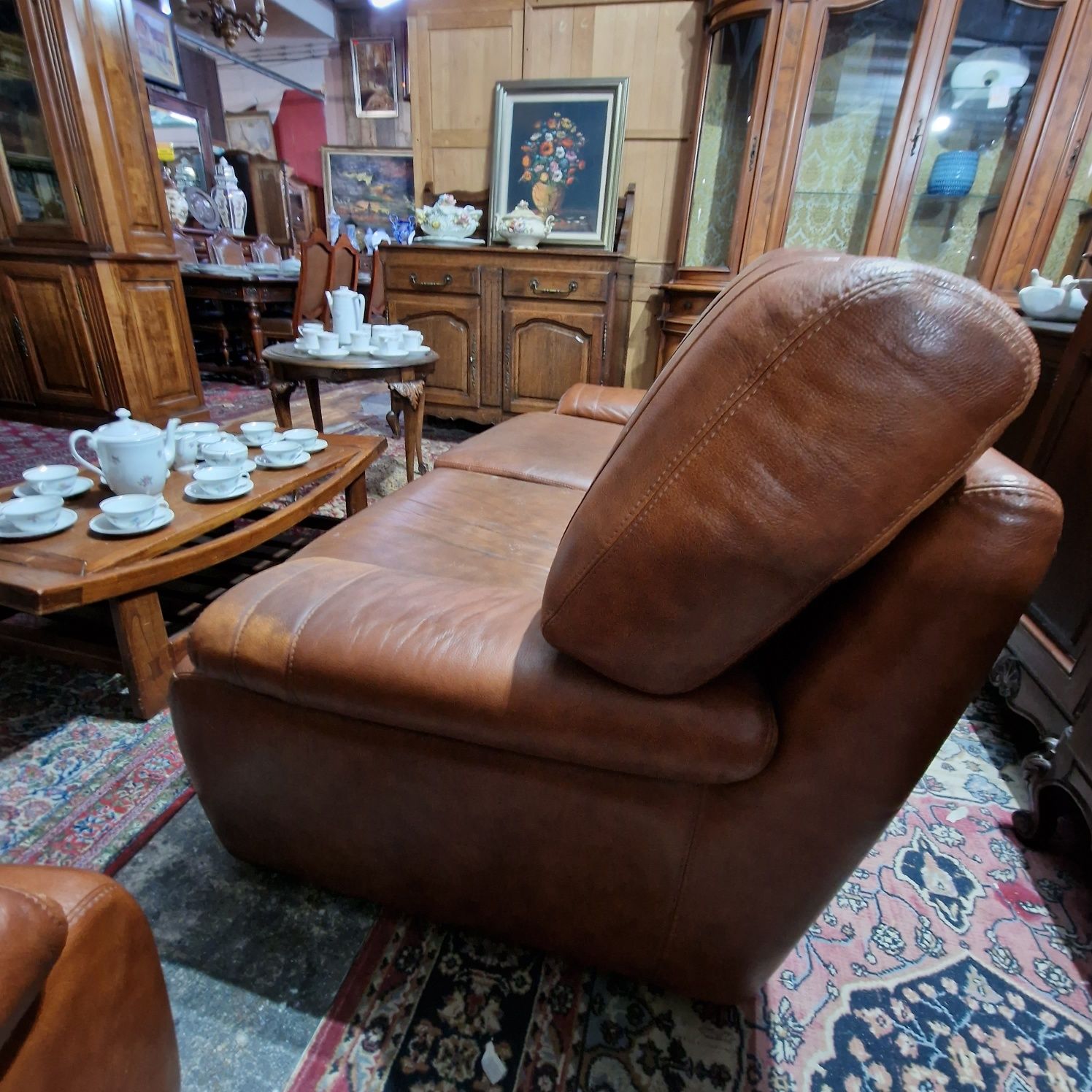 Kanapa skóra 3 osobowa   Antyki Stylowy Węgrów  # 195