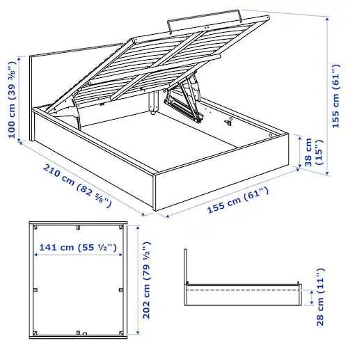 MALM Łóżko  Ikea z pojemnikiem białe 140x200 Nowe w kartonach OKAZJA