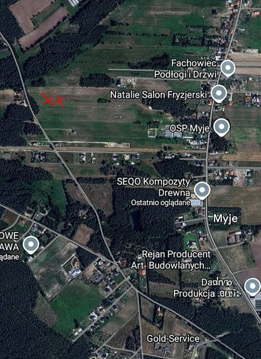 działka budowlana w miejscowości Myje