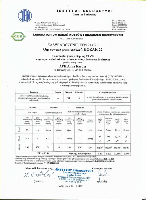 KOZAK 22, ATESTOWANY Piec nadmuchowy, kotłówka 6 i 10mm, CE, Ecodesign