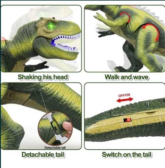 Zdalne sterowany dinozaur, światło LED,