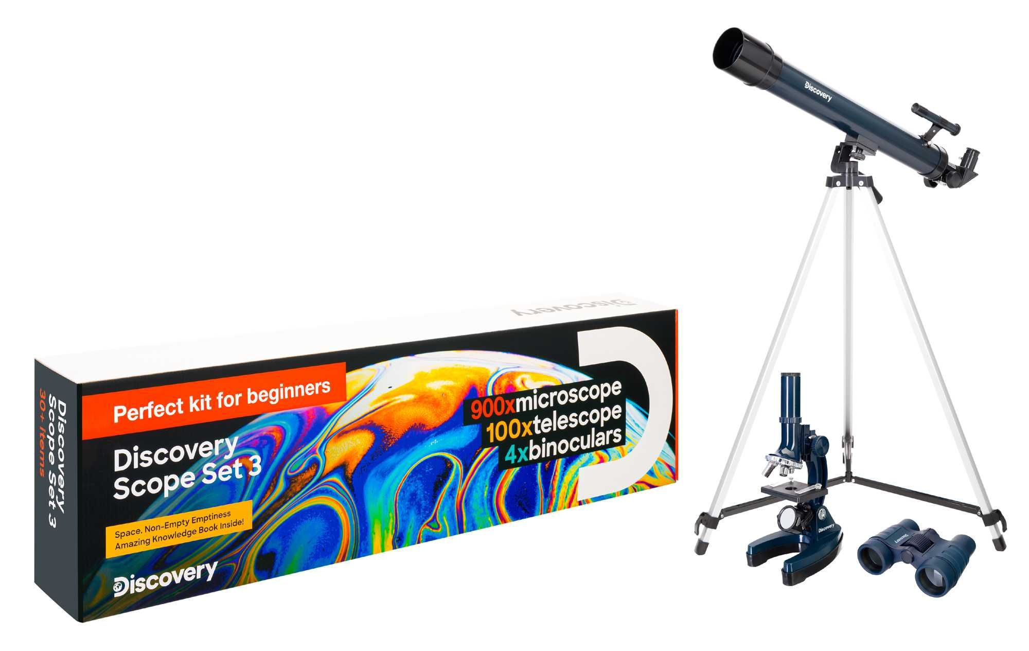 Zestaw Levenhuk Discovery Scope 3 zestaw z książką