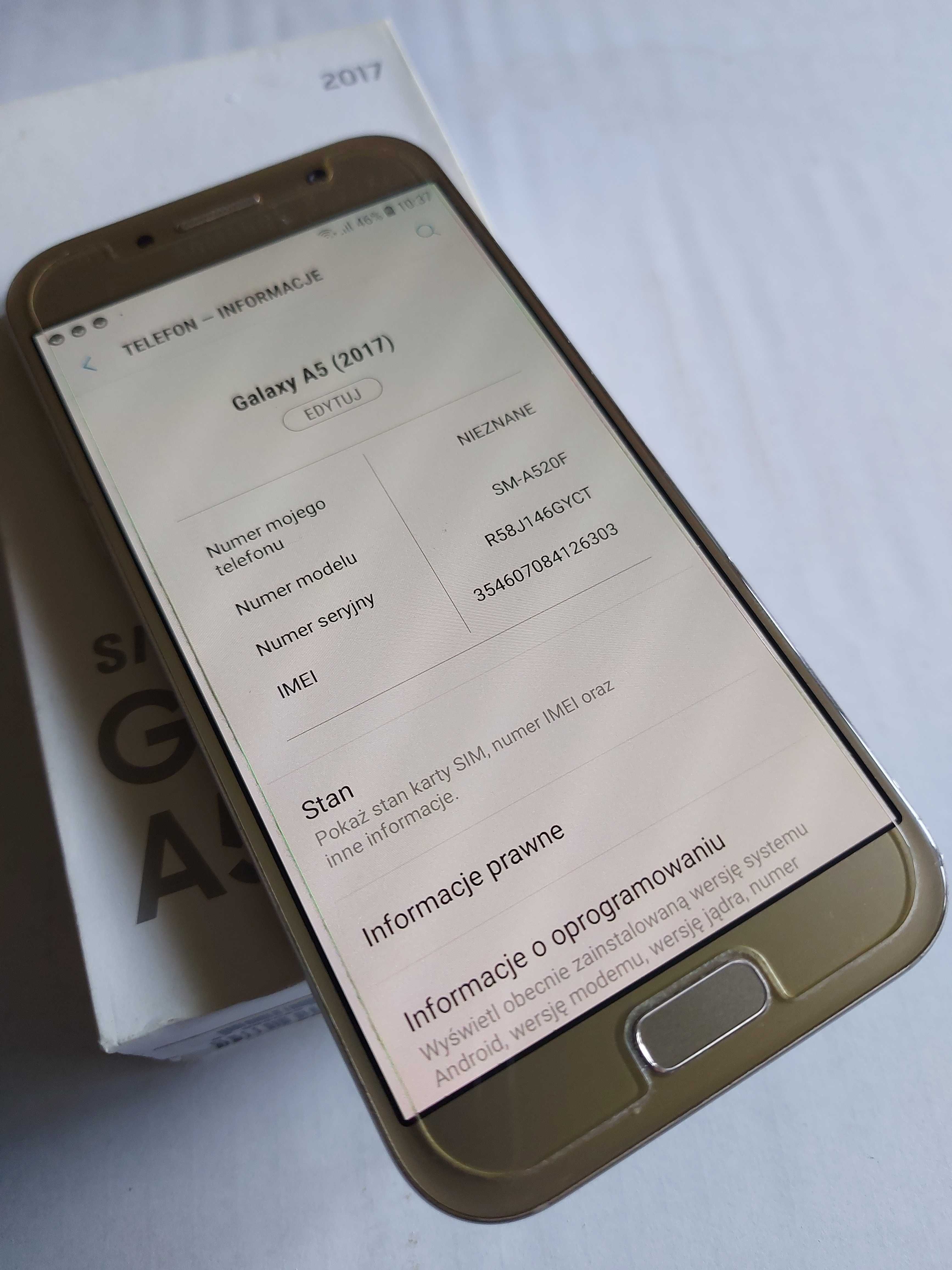 Samsung A5, 2017 złoty. bdb stan.