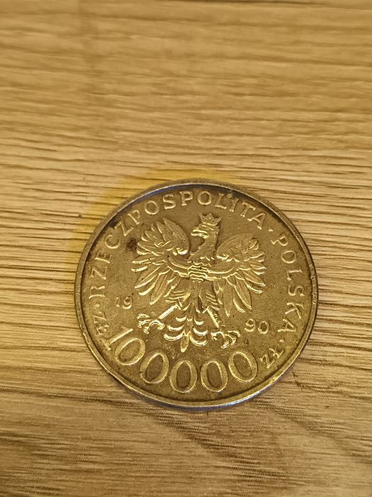Moneta 100000 zł Solidarność 1990r typ C