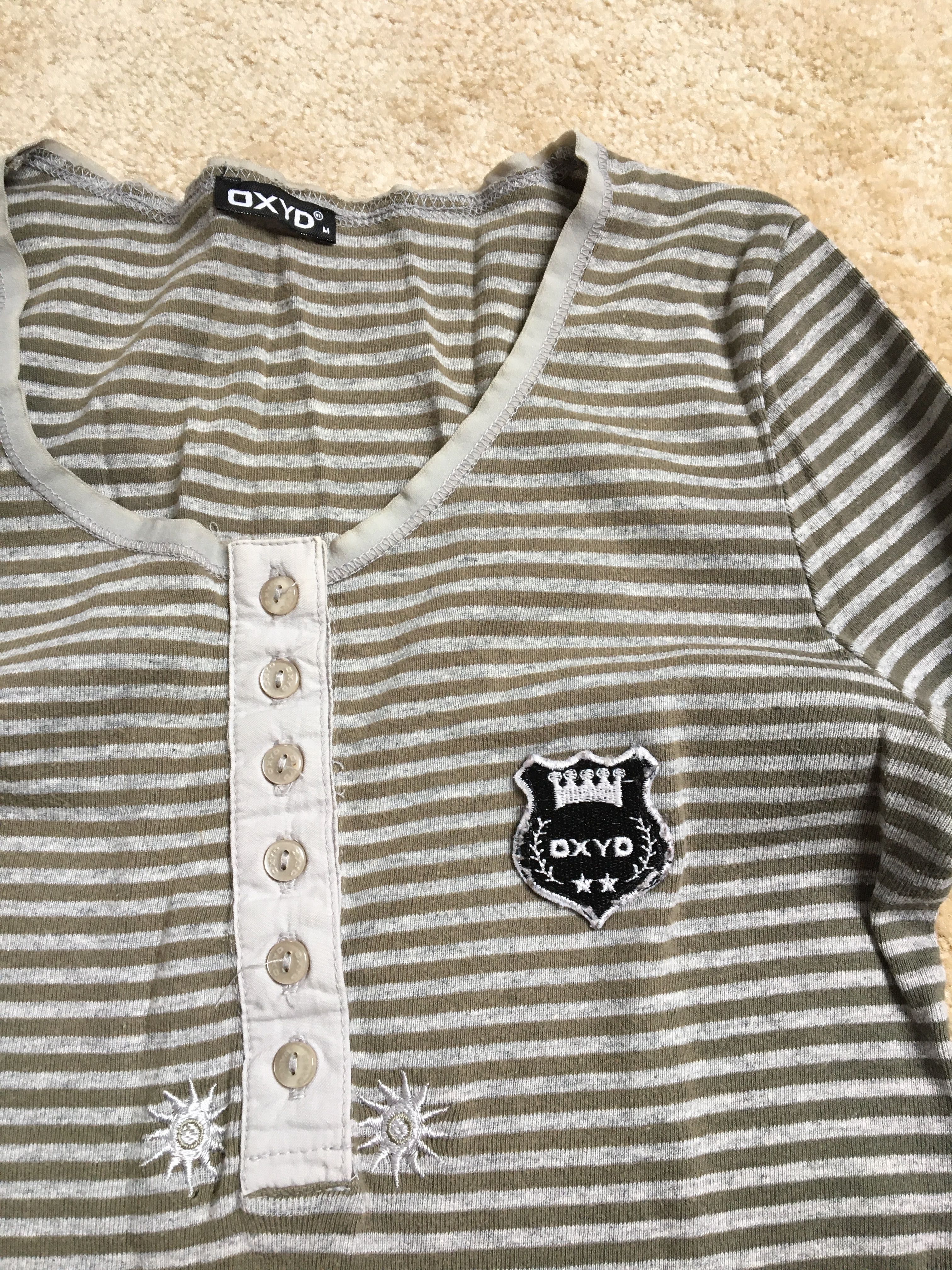Oxyd Bluzka t-shirt koszulka długi rekaw paski M
