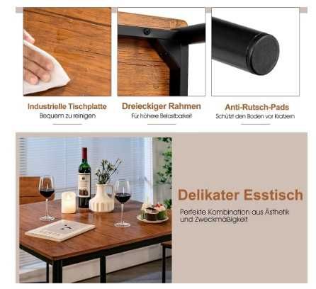 Stół do jadalni z 4 stołkami barowymi, stół90x90x90xm WADY