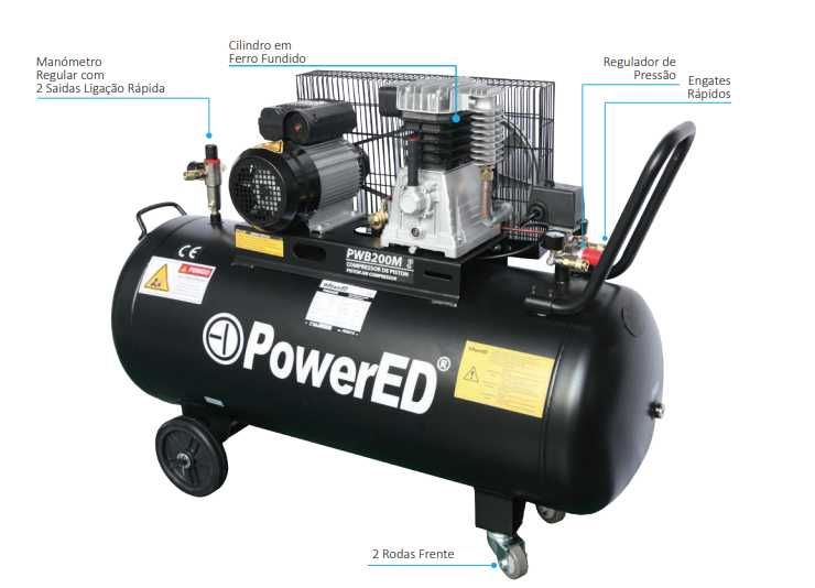 COMPRESSOR 200LTS PWB200M EVO 3HP 230V POWERED