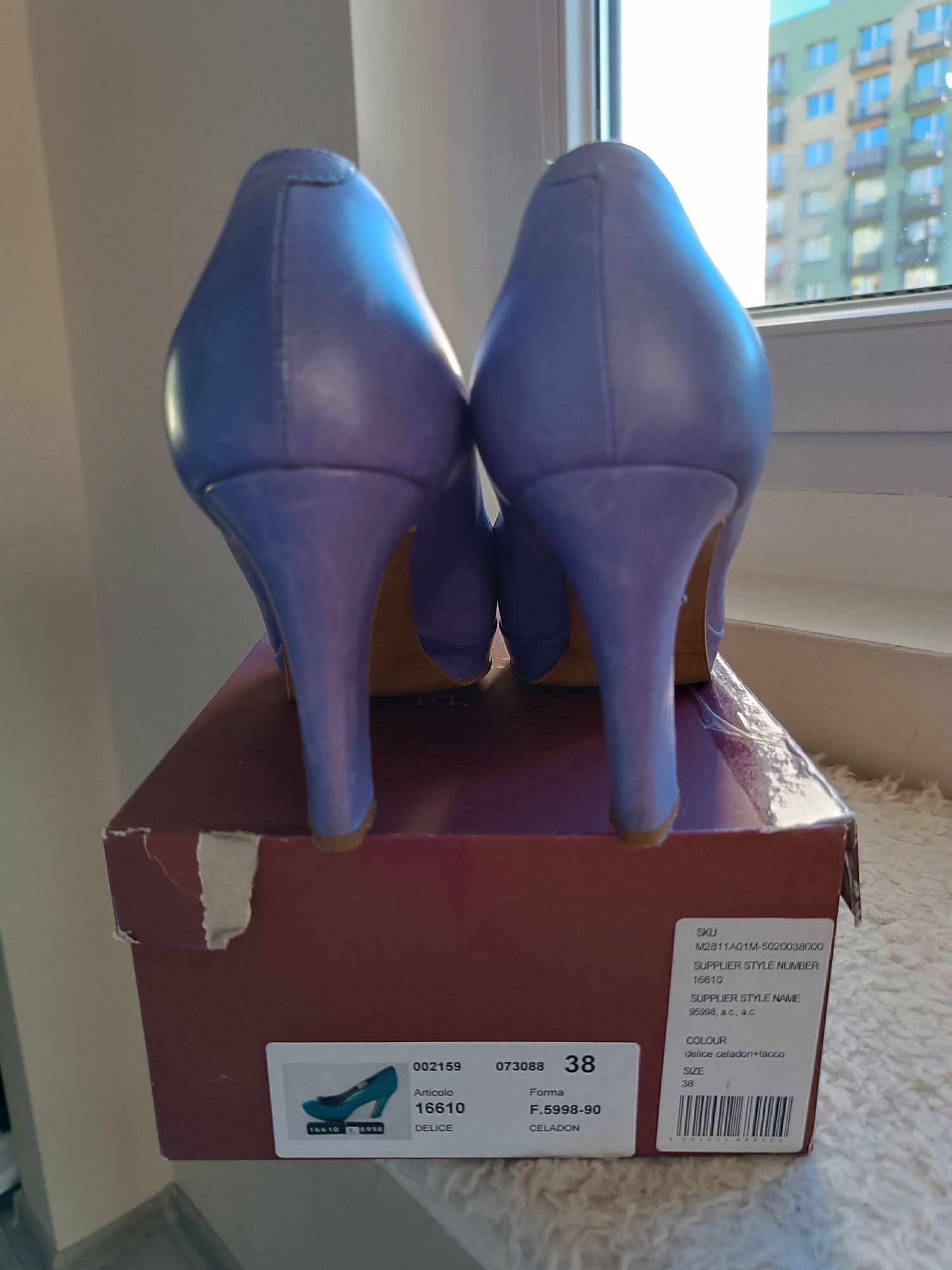 Buty na obcasie Maripé Delice Celadon