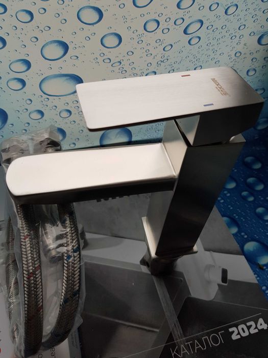 Смеситель змiшувач для умывальника MIXXUS Kub-001 нержавейка