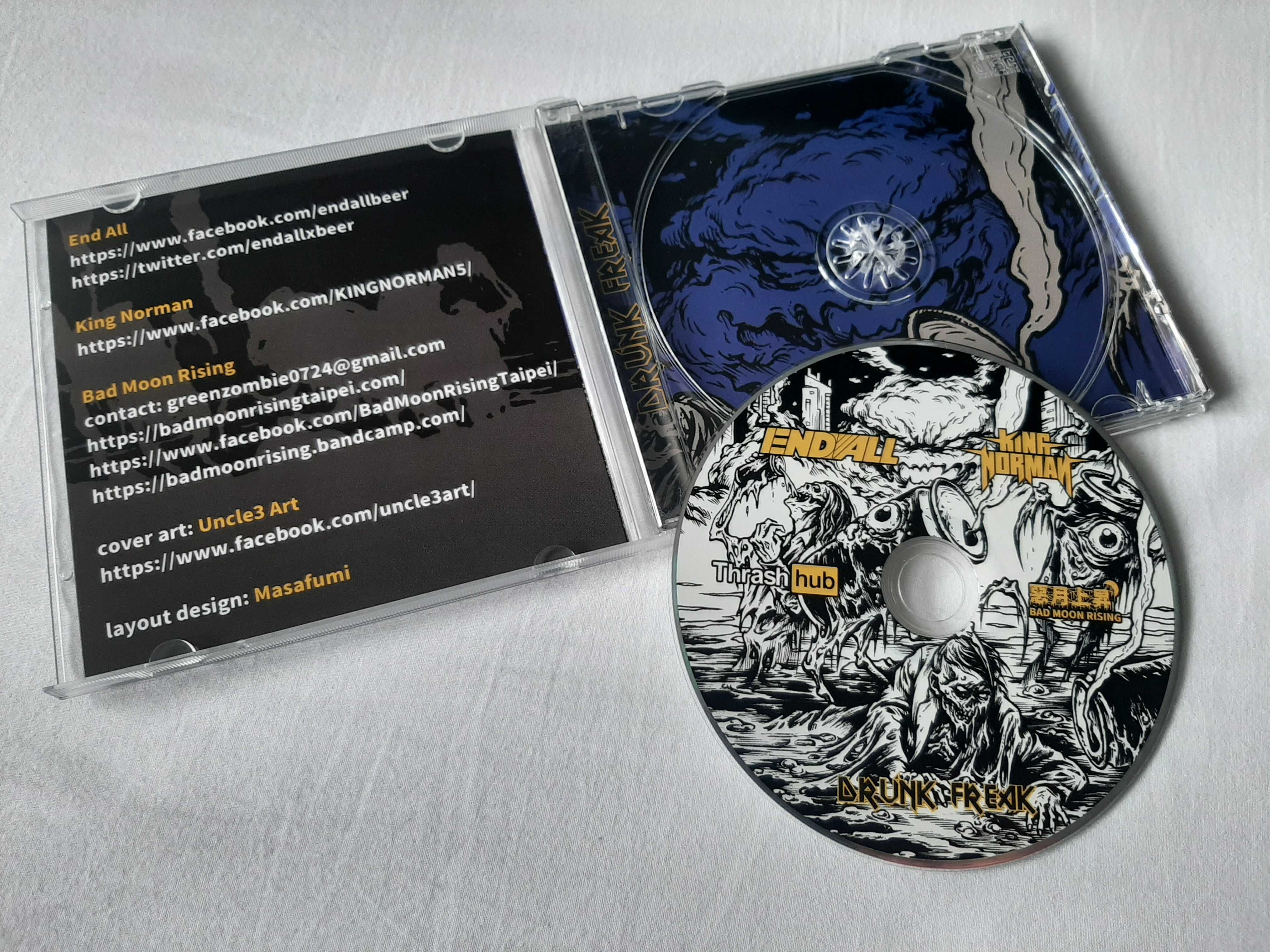 END ALL / KING NORMAN "Drunk Freak" split CD 2020 thrash metal Azja