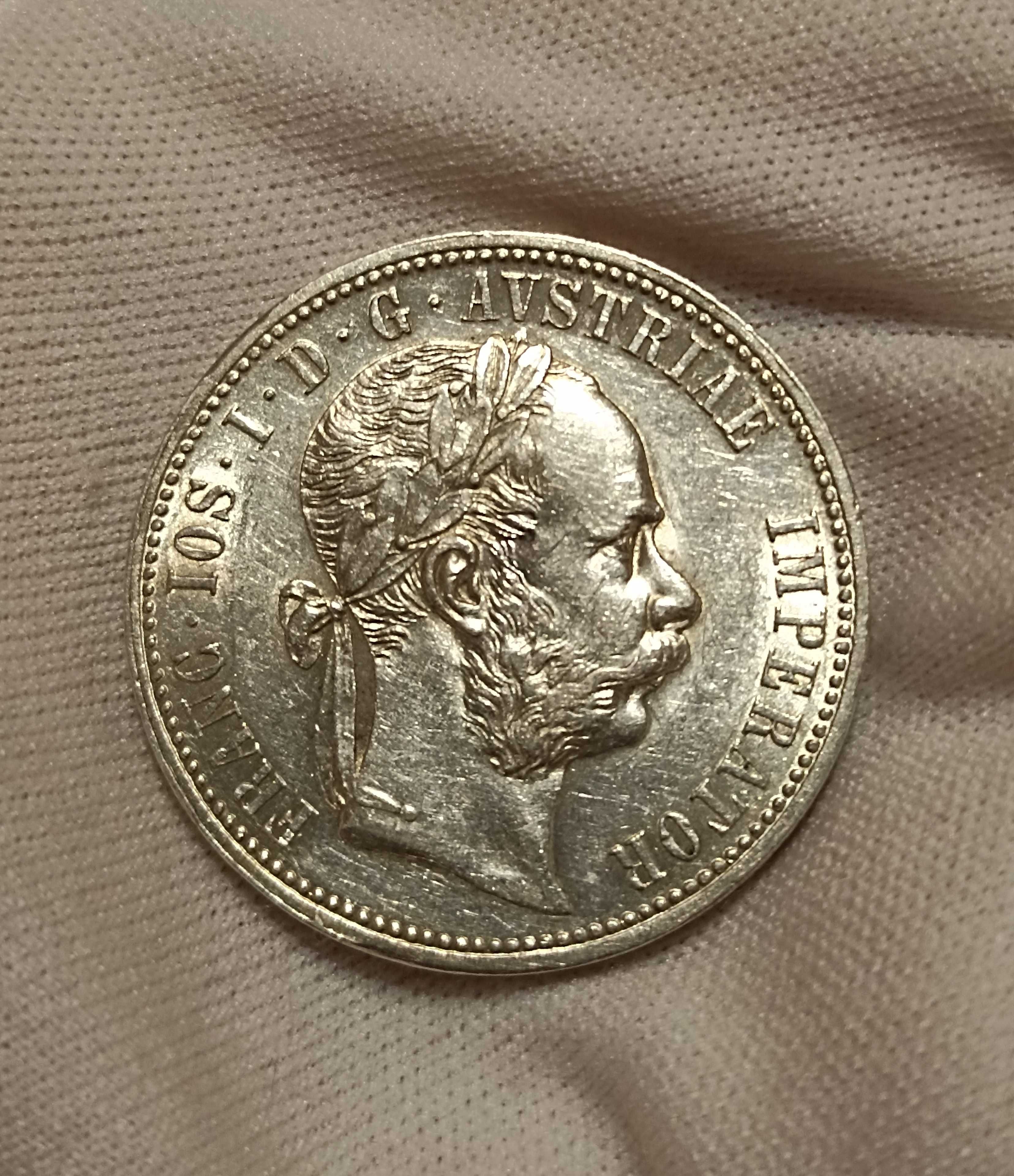 Серебряная монета 1 Флорин 1873 (редкий год) Австрия - Срібна монета