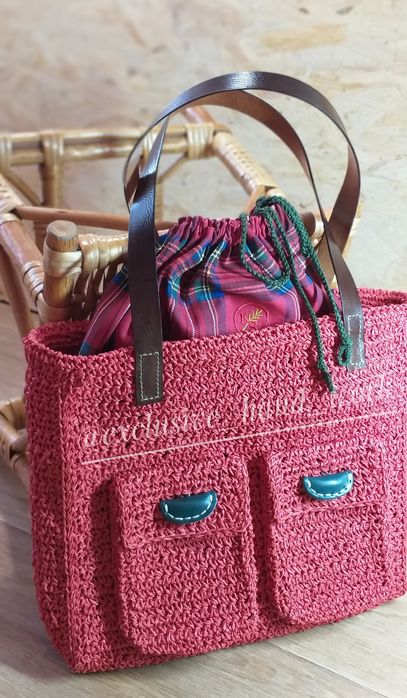 Сумка женская из рафии(ручная работа)