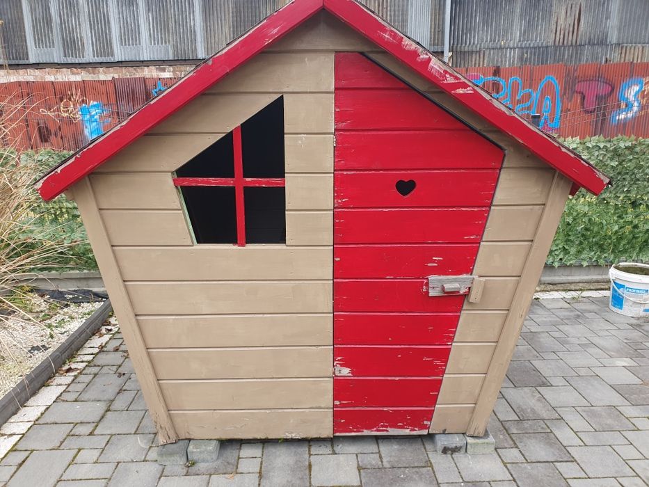 Duży domek dom drewniany dla dzieci do ogrodu plac zabaw