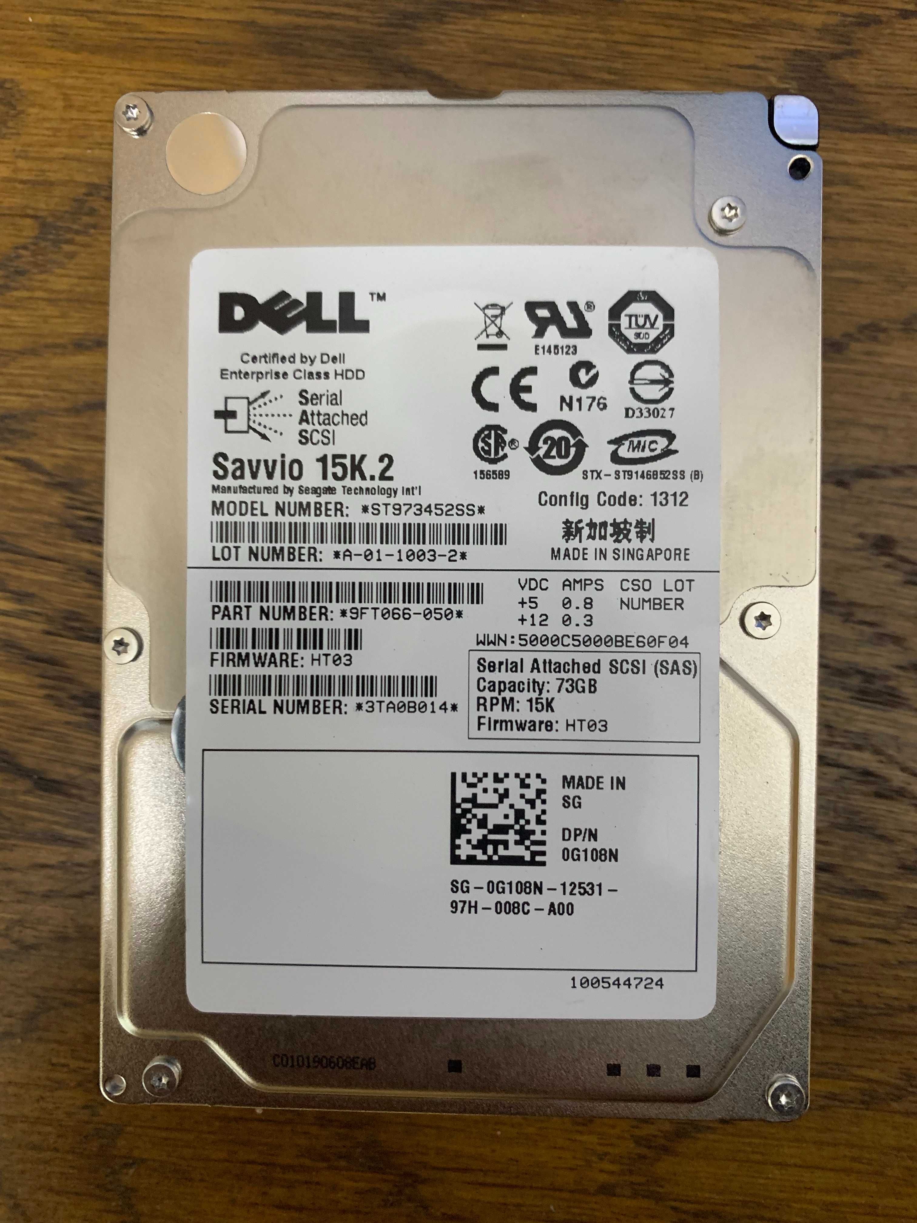 Жорсткий диск Dell Savvio 15K ST973452SS 73GB