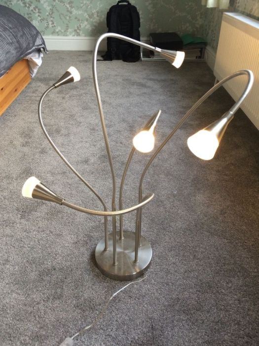 IKEA TIVED Lampa stołowa podłogowa Niklowana LED ramię lampy regulowan