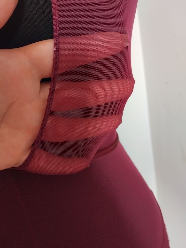 Sexi sexowne body bordowa siateczka obcisle sexi S XS 34 36