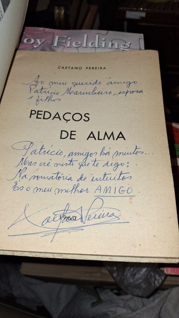 Pedaços de Alma livro Caetano Pereira autografado