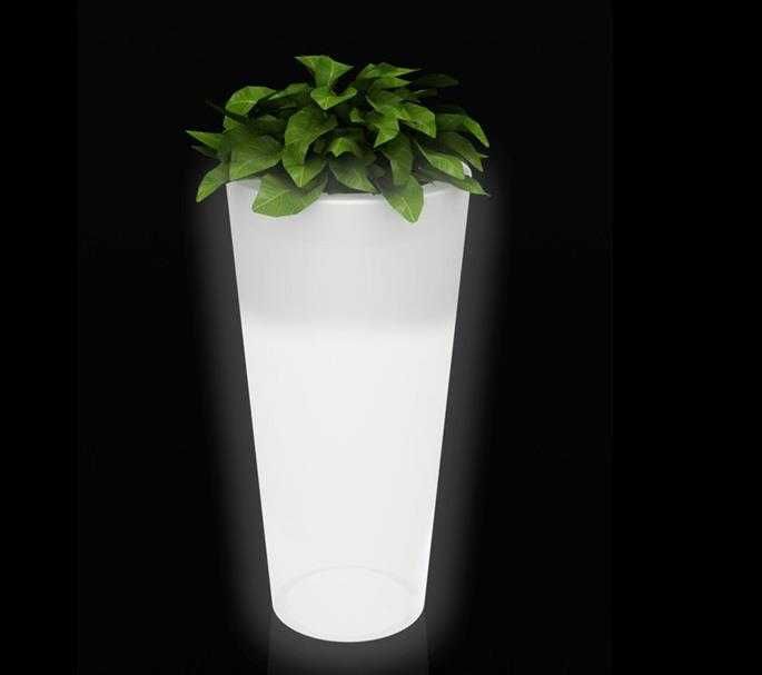 Vaso plastico com luz