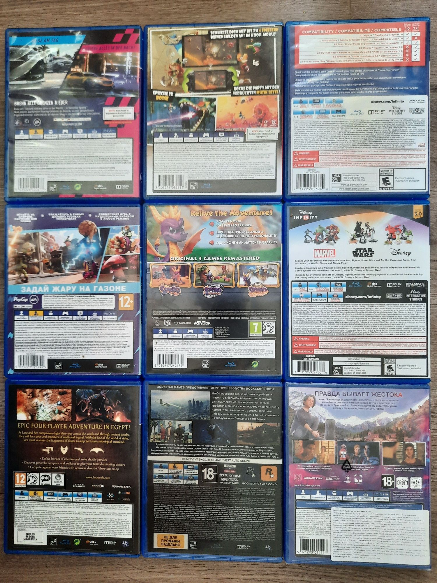 Ігри для PS4/5: Spyro 3в1, NFS Heat, Lara Croft, Rayman, Plants vs Zom