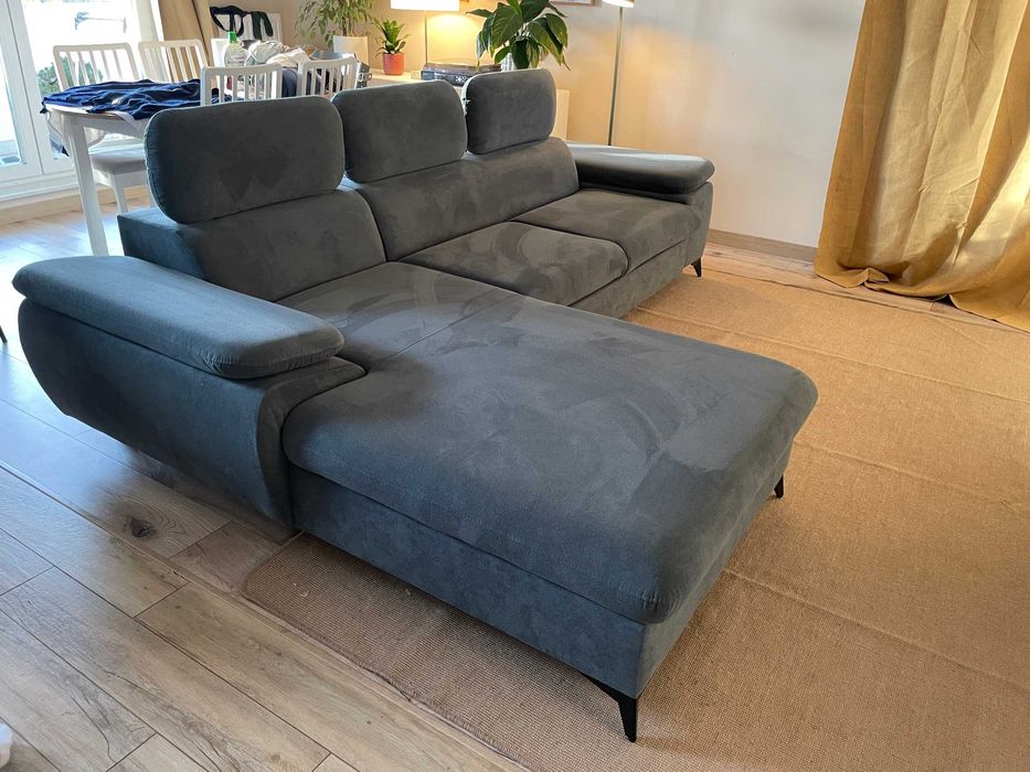 Narożnik SCALA z funkcją spania, rozkładane zagłówki Agata Meble