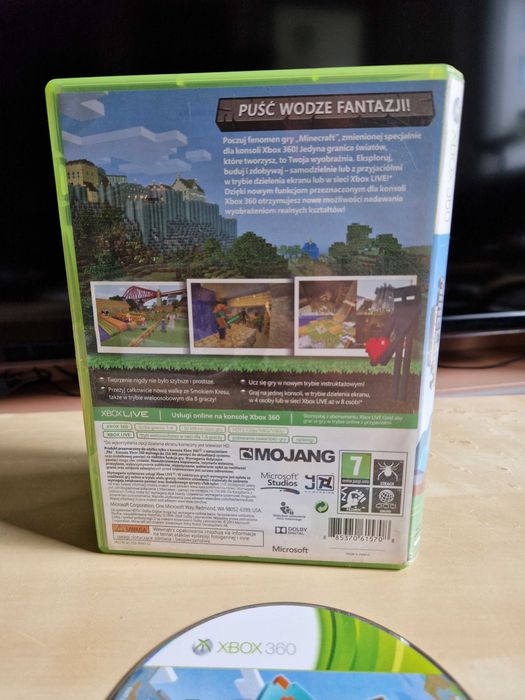 Minecraft Xbox 360 – polska wersja pudełkowa, gra po angielsku