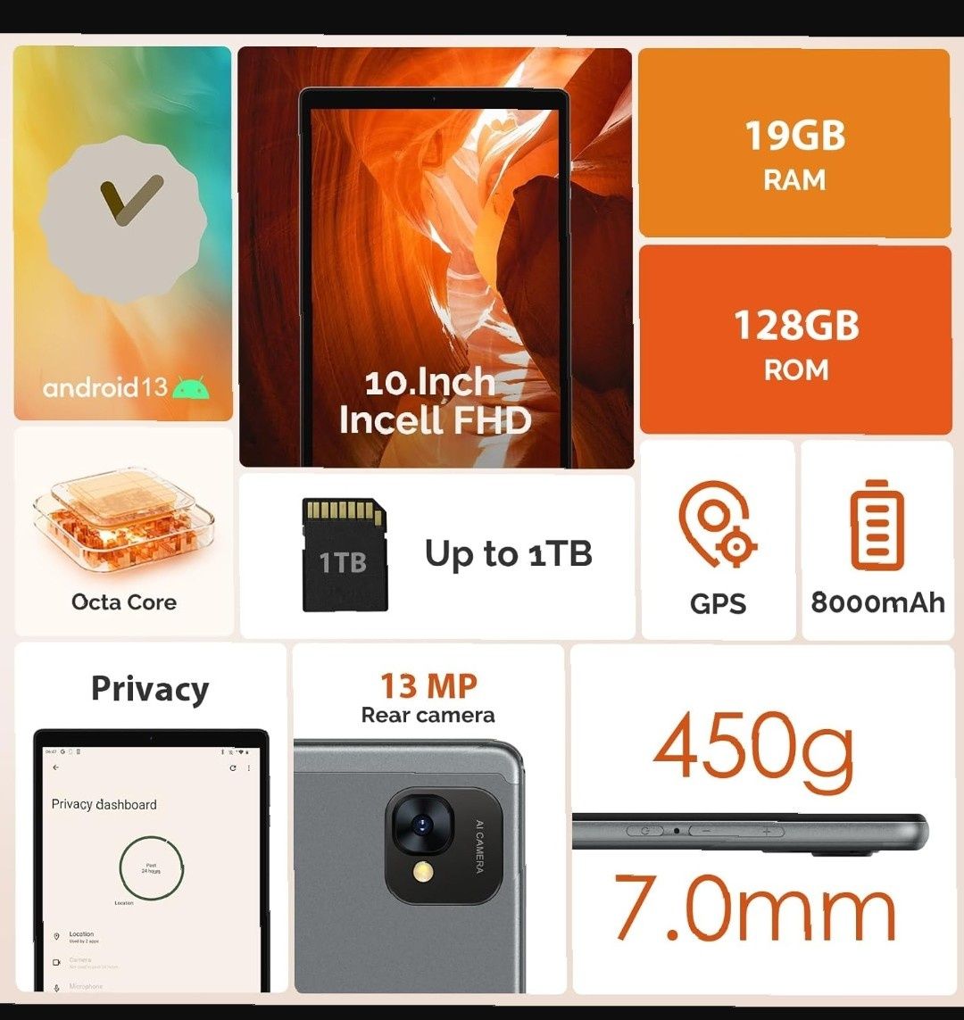 Планшет Powmus ОЗУ 8+11гб 128гб
