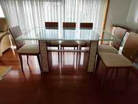 Conjunto de móveis de sala (Mesa, Cadeiras, Aparador e centro de sala)