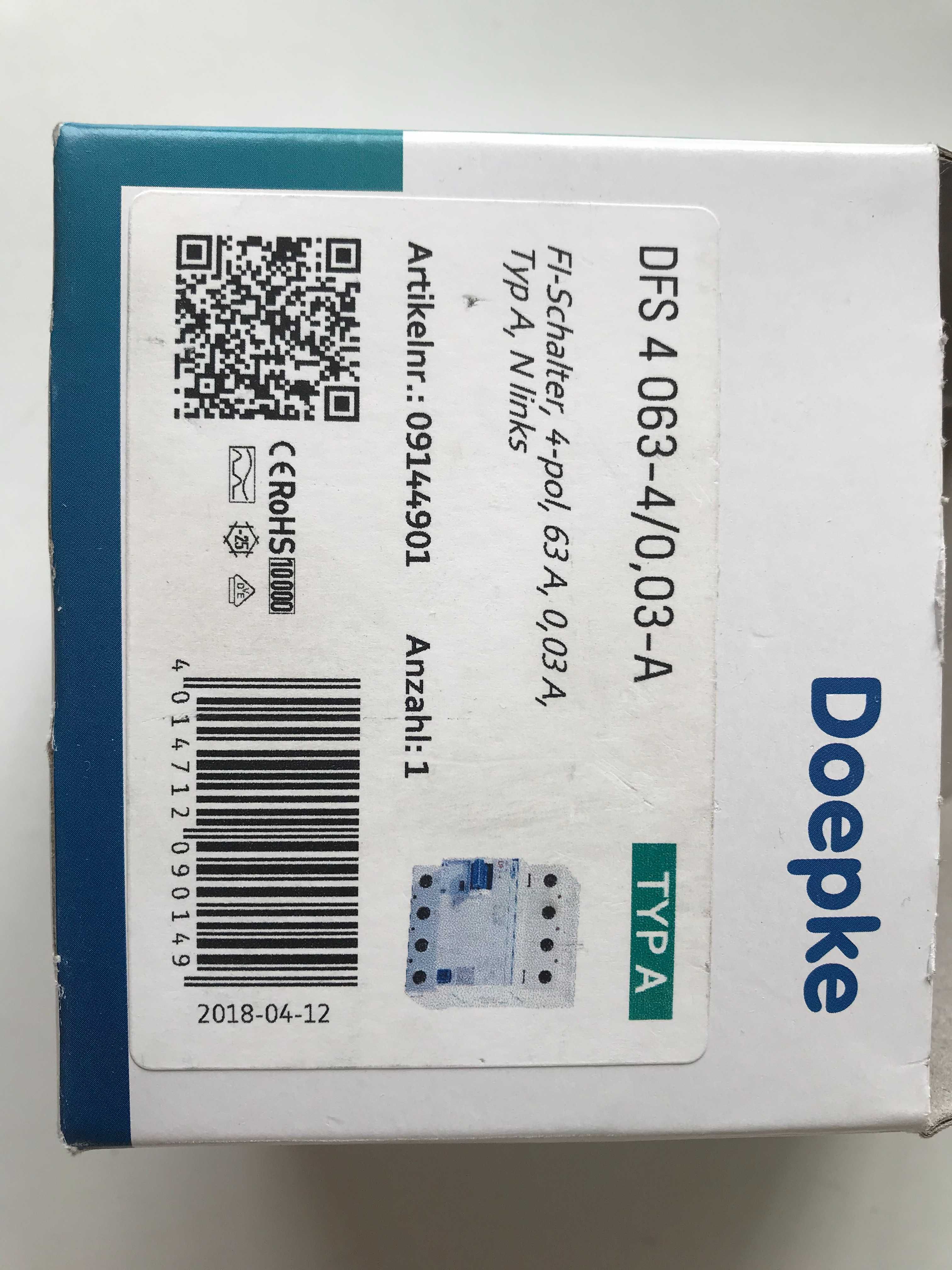 Пристрій захисного вимкнення Doepke DFS 4 063-4/0.03-A УЗО