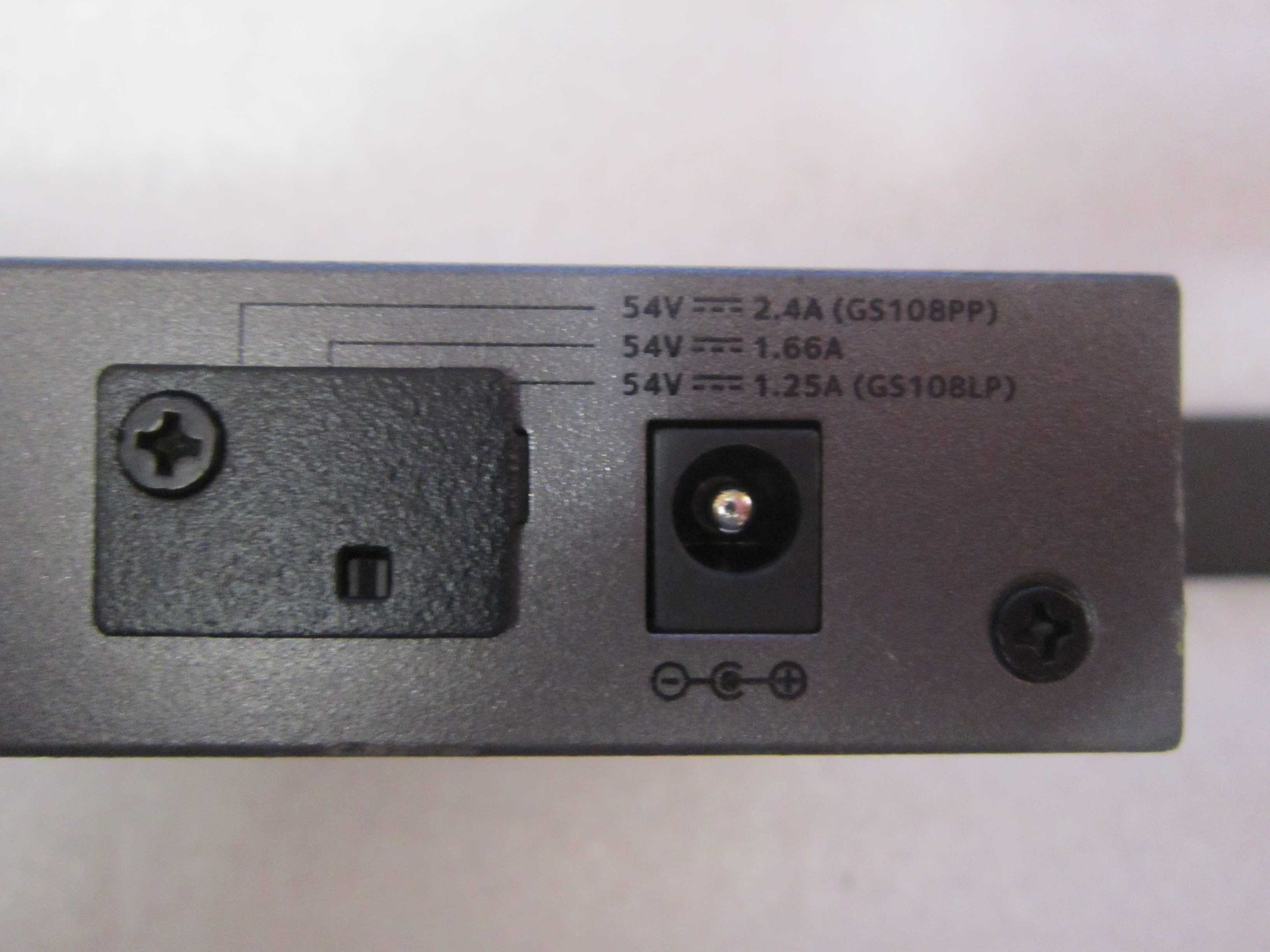 Switch Netgear GS108LP sprawny bez zasilacza 54V