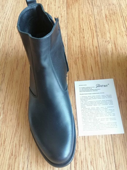 Buty zimowe męskie, rozm. 43. skórzane Nowe